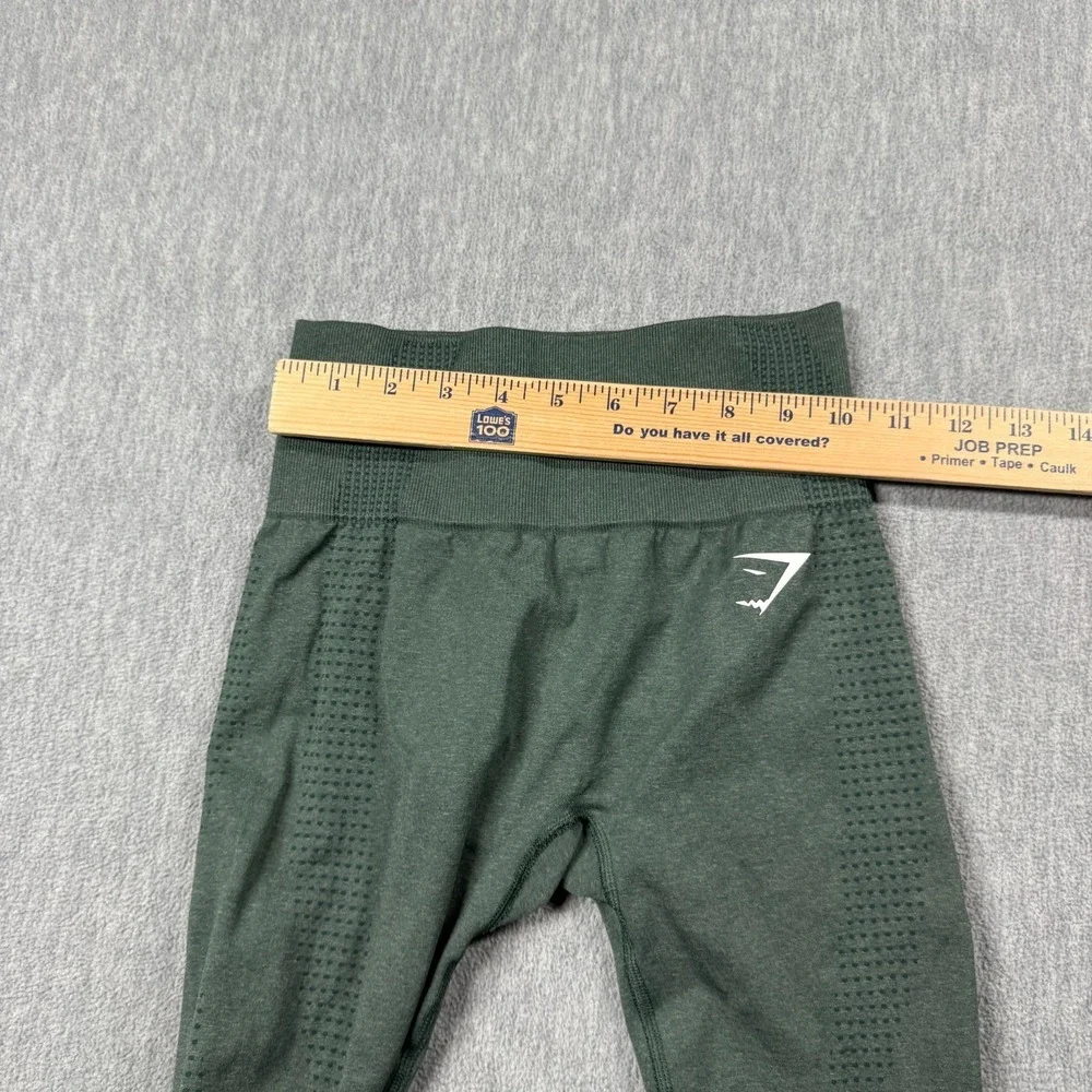 Gymshark Leggings Womens XS Green Seamless Knit Athletic High Waist Stretch Gym